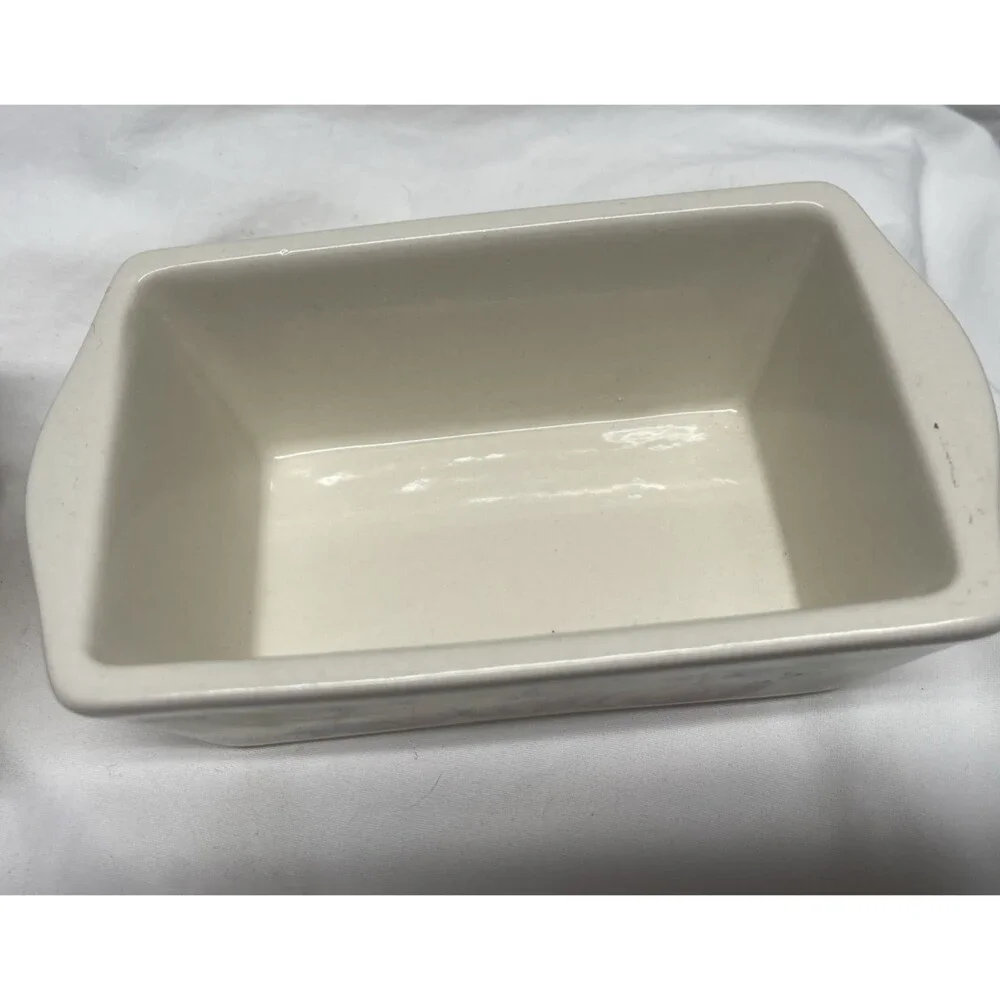 Set of 2 Nantucket Mini Ceramic Loaf Pans Baking Dishes Autumn Fall Halloween